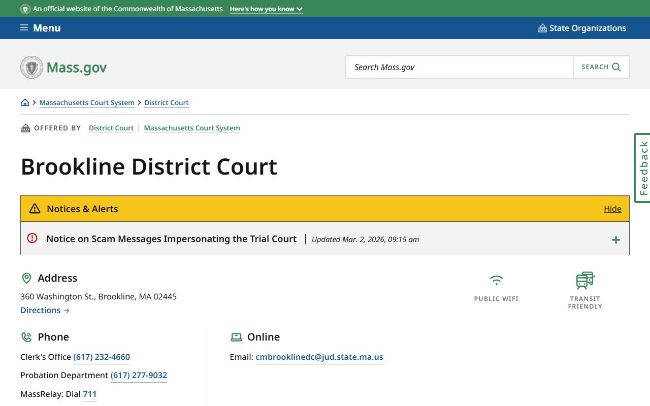 Brookline District Court Massachusetts background check court records