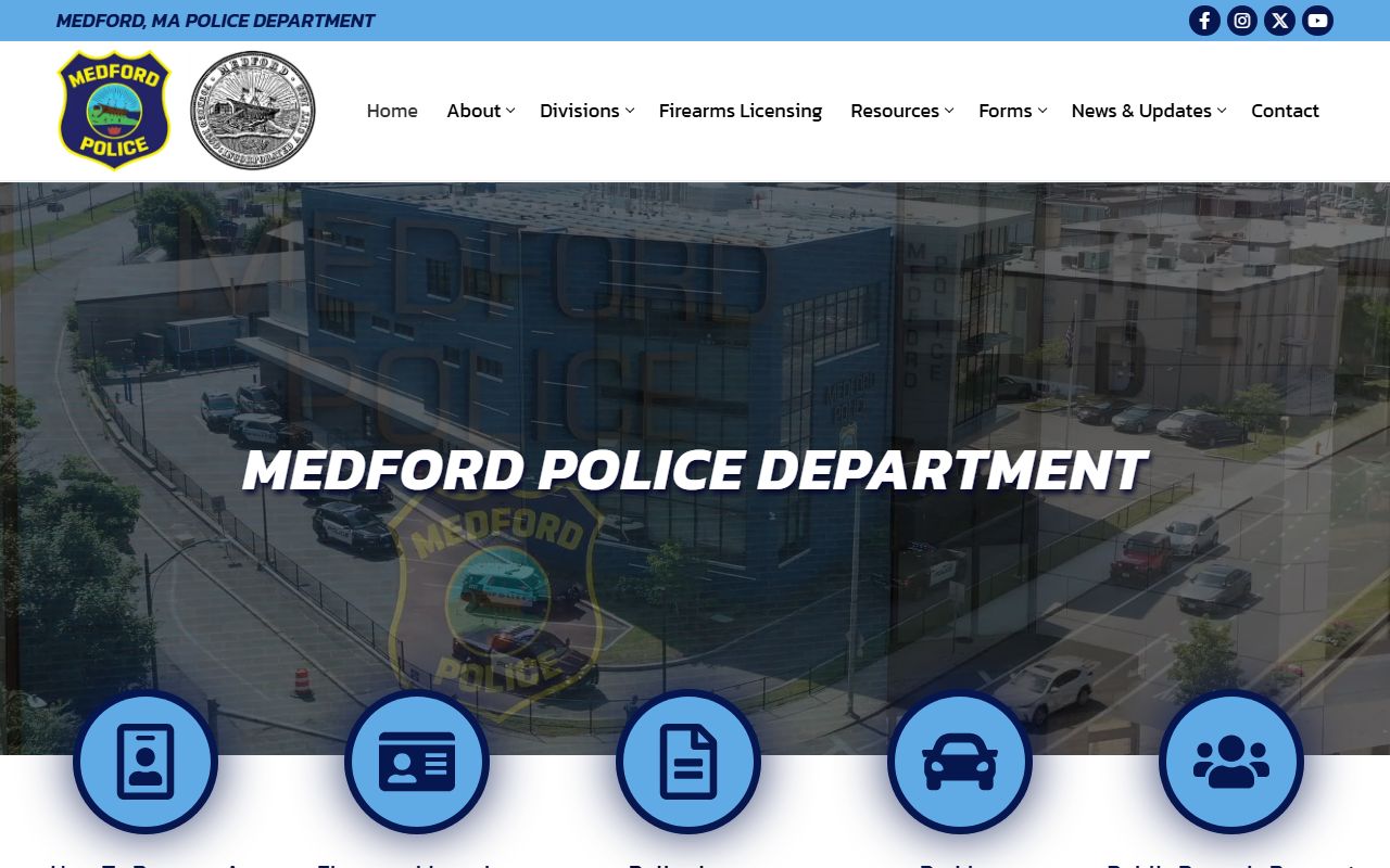 Medford Police Department website for background check records