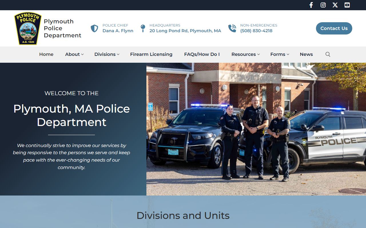 Plymouth Police alternate site for records and background check information