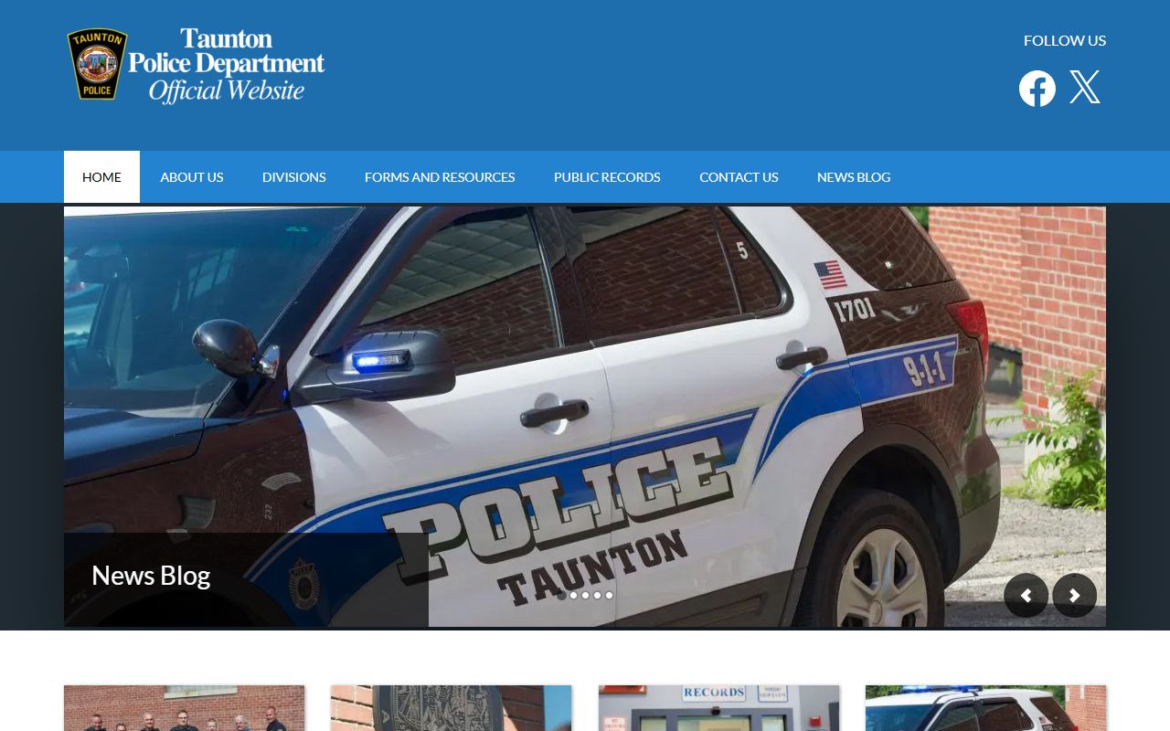Taunton Police Department website for background check and public records