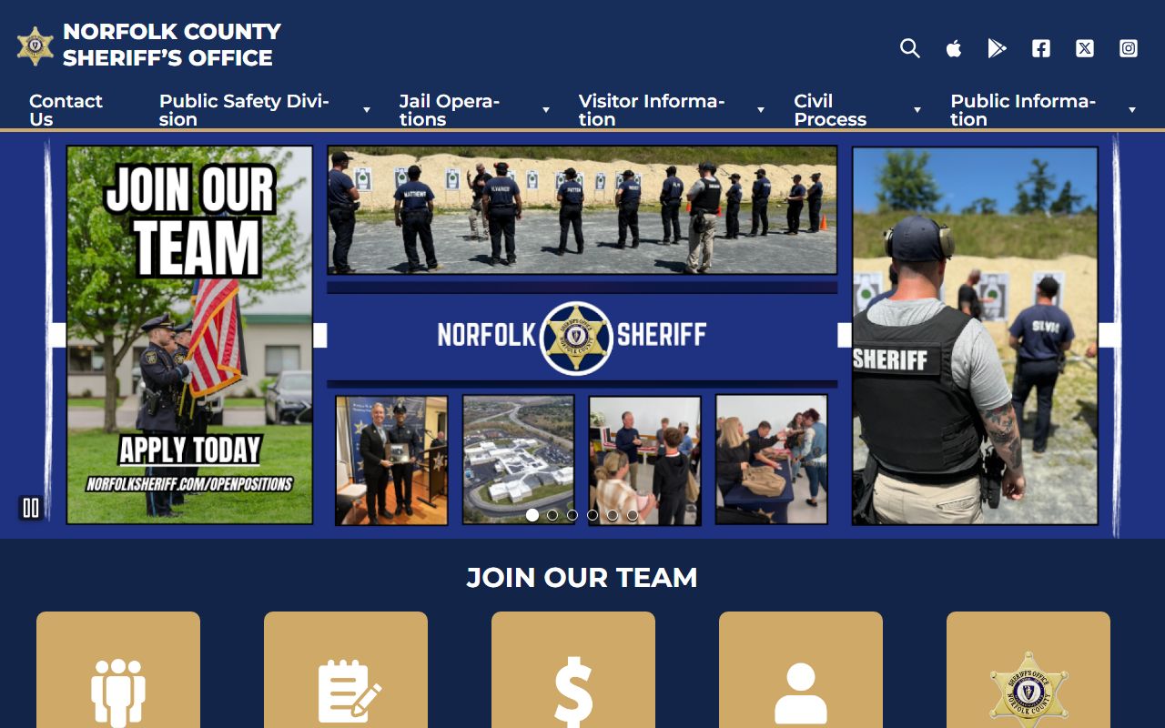 Norfolk County Sheriff alternate website for public records and background check