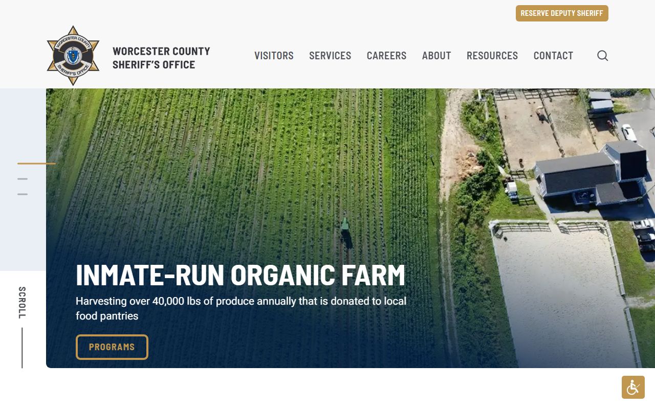 Worcester County Sheriff Office website for background check and public records